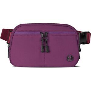 Womens Purple Fanny Pack 2L Crossbody Belt Bag Waterproof 5 Zipper Pockets